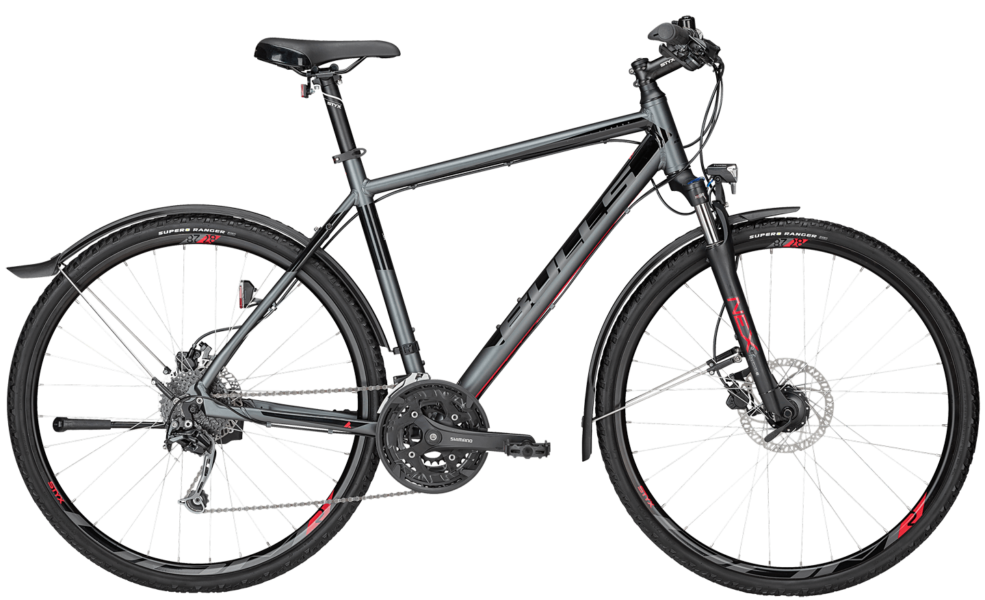 Bulls Cross Street Herren Schwarz 18 Bulls Cross Fahrrad mit Herrenrahmen mit suntour federgabel, shimano schaltung und Tektro scheibenbremsen