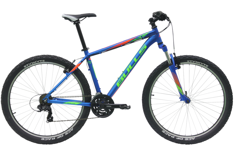 Bulls Pulsar Bulls Mountainbike in blau mit shimnao schaltung und suntour federgabel