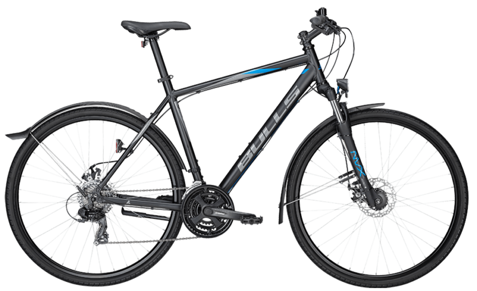Bulls Wildcross Herren Schwarz schwarzes Herren Trekkingrad von Bulls mit Shimano Schaltung, Scheibenbremsen