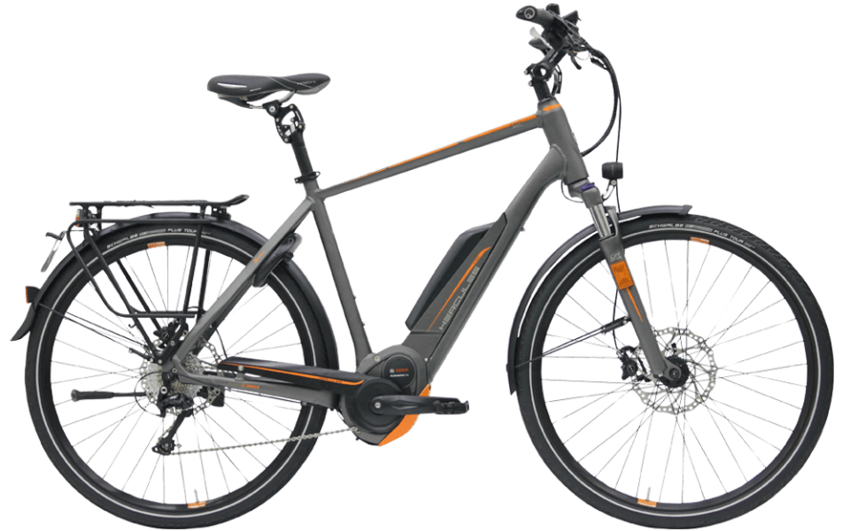 Hercules Futura 45 Hercules S-Pedelec mit Herrenrahmen in Grau mit bosch Motor uns shimano Kettenschaltung