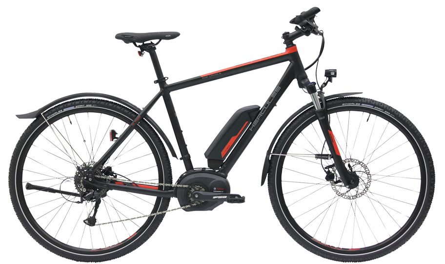 Hercules Rob Cross Herren Hercules Pedelec mit Herrenrahmen in schwarz mit Bosch Motor und Shimano Kettenschaltung