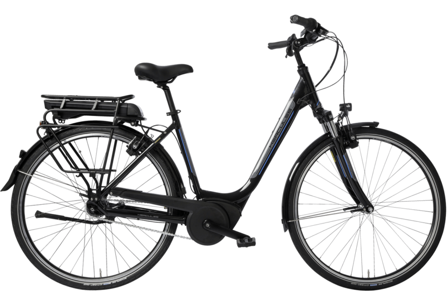 Hercules Roberta R7 Sch schwarzes Damen City E Bike mit tiefem Einstieg, 7 Gang Shimano Nabenschaltung und Bosch System