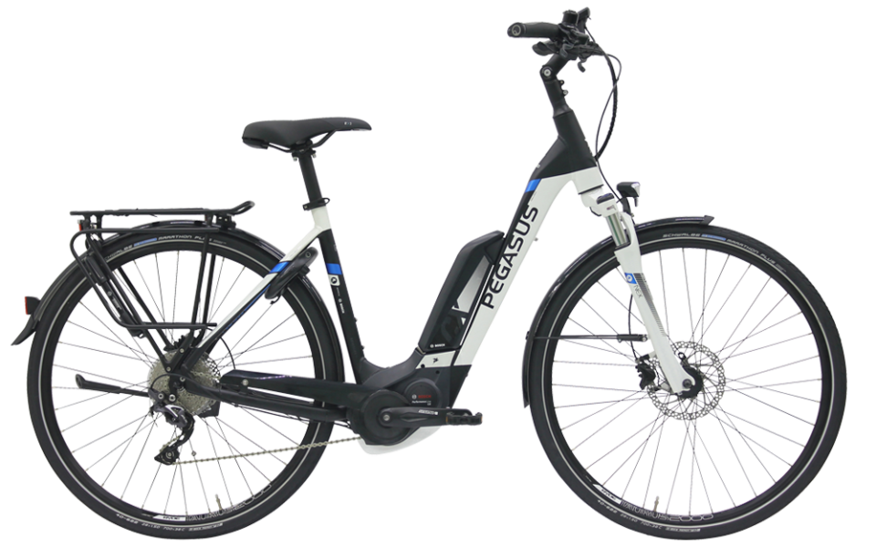 Pegasus E10 Sport Wave Schwarz Pegasus Pedelec mit Tiefeinstieg in schwarz mit bosch motor und shimano Kettenschaltung