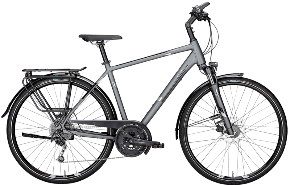 Pegasus Premio Sl Disc He Grau graues Herren Trekkingrad mit Scheibenbremsen und Shimano Kettenschaltung