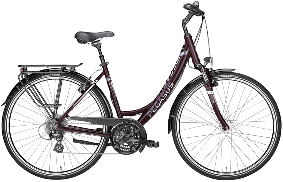 Pegasus Solero Sl 24 wave Berry Damen Trekkingrad mit tiefem Einstieg, Shimano Kettenschaltung