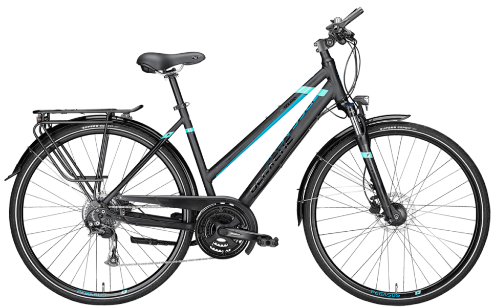 Pegasus Solero Sl Disc 24 Kette Damen Blau schwarzes Damen Trekkingrad von Pegasus mit Shimano Schaltung