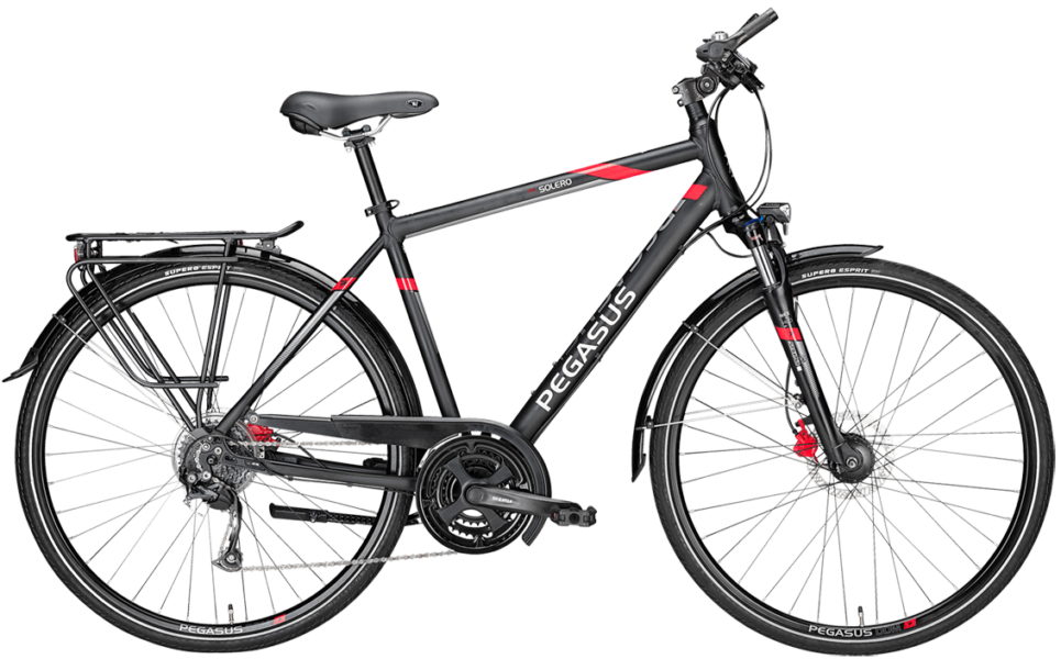 Pegasus Solero Sl Disc 24 Kette He Schwarz schwarzes Herren Trekkingrad von Pegasus mit Shimano Schaltung