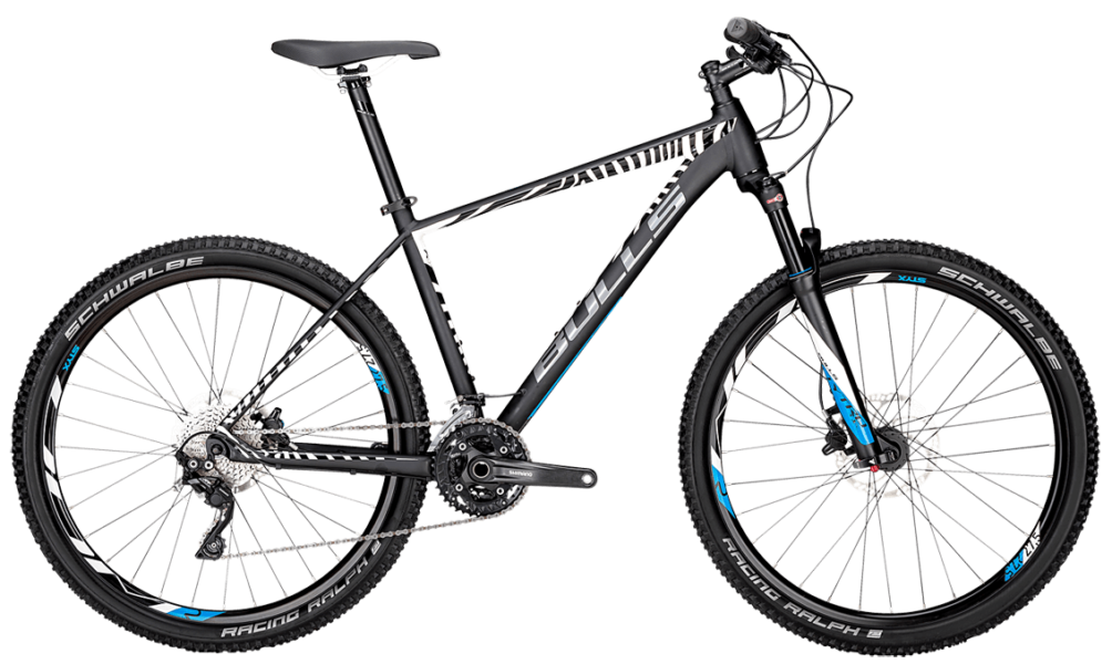 Bulls Copperhead 3 zebra Bulls Mountainbike in schwarz mit Shimano Schaltung, hydraulischen Scheibenbremsen und Federgabel