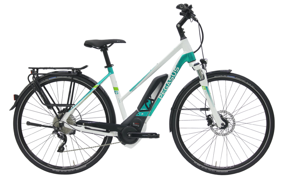 Pegasus Premio E10 Trap weiß Pegasus Premio E10 mit Shimano Schaltung und Bosch Mittelmotor