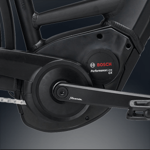 Bosch Performance CX Mittelmotor mit Pegasus Motor Abdeckung.