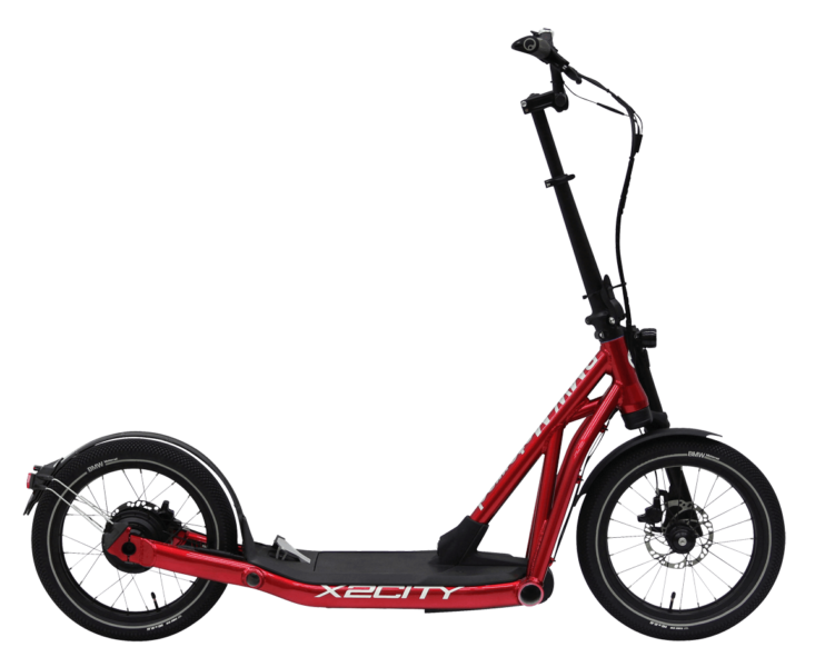BMW X2City E-Scooter E-Scooter von BMW mit Scheibenbremsen und Straßenzulassung