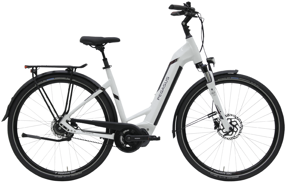 Pegasus Opero EVO 5F Di2 Wave Weiß Pegasus Opero mit einem Shimano Mittelmotor und Automatic 5.Gang Nabenschaltung