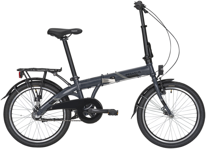 Pegasus D3S Grau-Matt Pegasus Klapprad mit Batterie Beleuchtung und 3.Gang Shimano Nabenschaltung