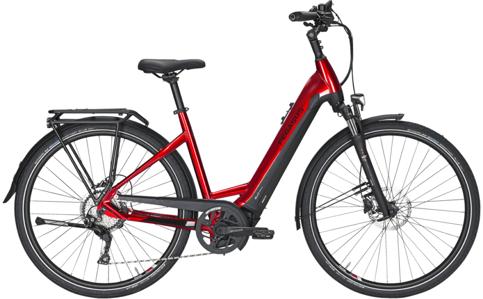 Pegasus Premio E10 EVO Lite Wave Rot Pegasus Premio EVO E10 Lite mit Bosch Mittelmotor CX Gen4 und Hydraulischen Scheibenbremsen
